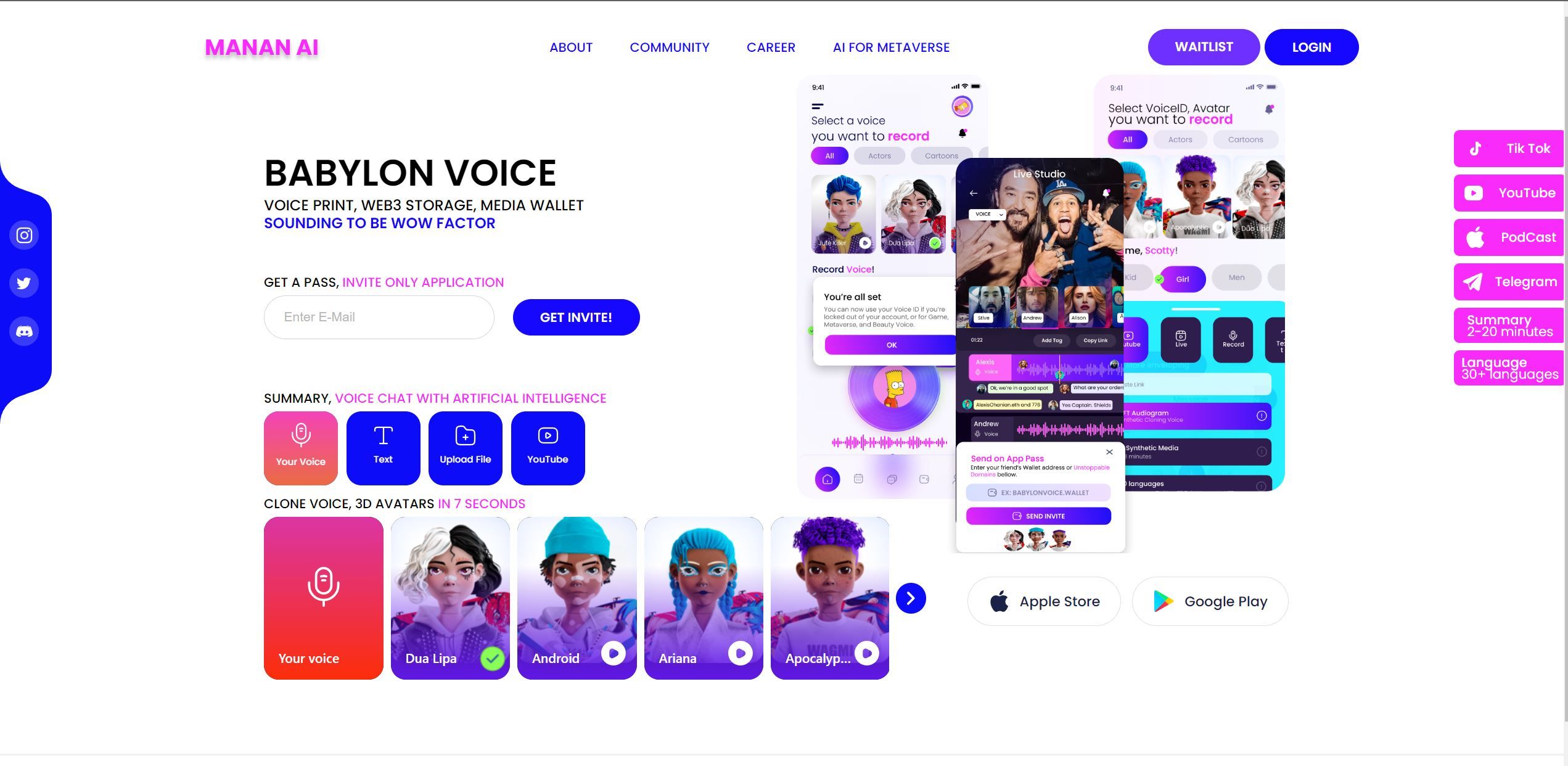  Voice & media wallet chat platform for payments.