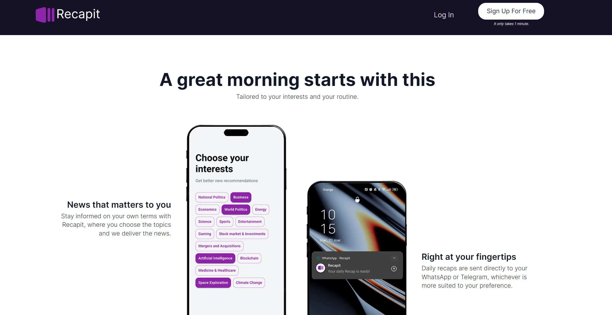  Get daily Audio news briefs on your interests via